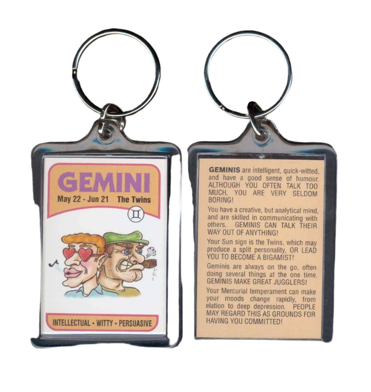 Gemini Star Sign Key Ring