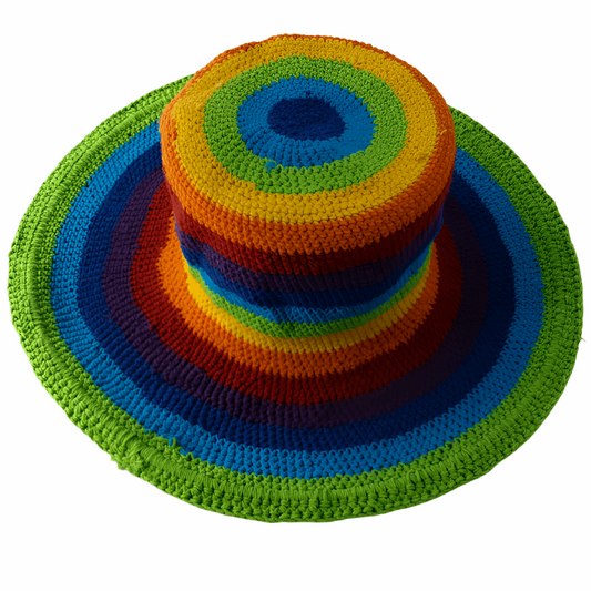 Adults Rainbow Hat (Green Edging)