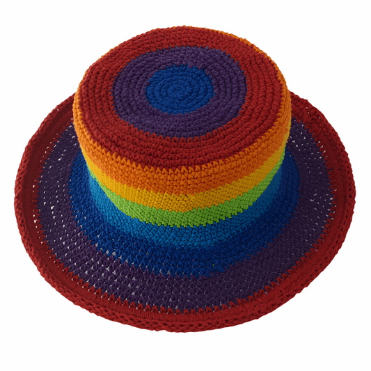 Childrens Rainbow Hat (Red Edging)