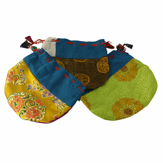 Tibetan Drawstring Pouch - Large - Set of 3