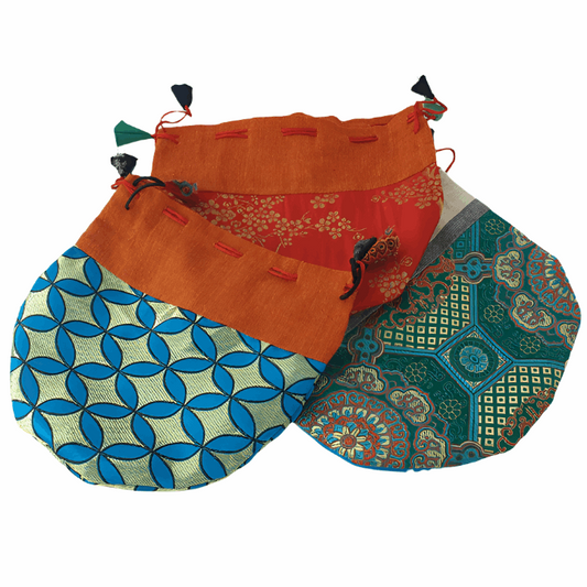 Tibetan Drawstring Pouch - Large - Set of 3