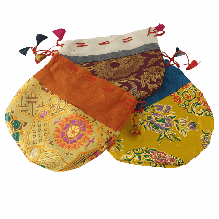 Tibetan Drawstring Pouch - Large - Set of 3