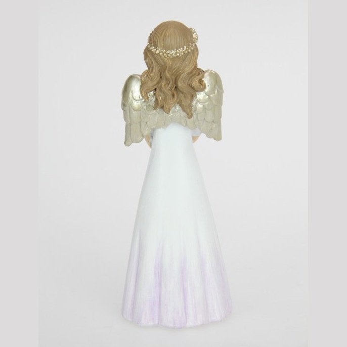 Angel with Gold Wings and Star, in her White/Lavendar Gown