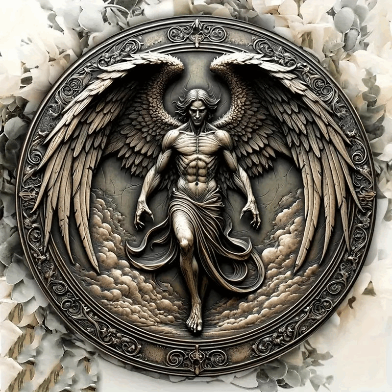 Fantasy Angel Winged Figurine Plaque (Aluminum)