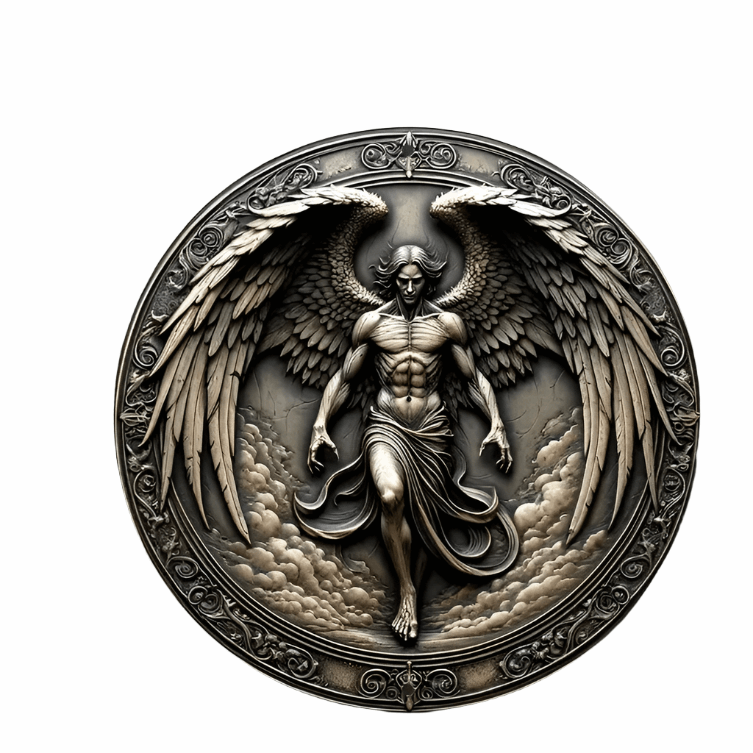 Fantasy Angel Winged Figurine Plaque (Aluminum)