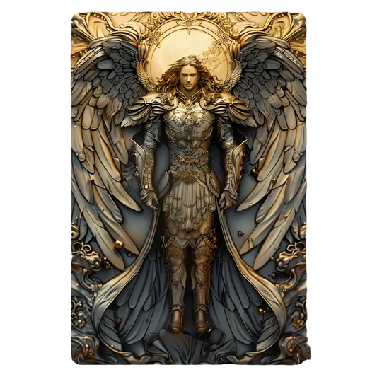 Angelic Archangel Michael Glam Style Metal Poster