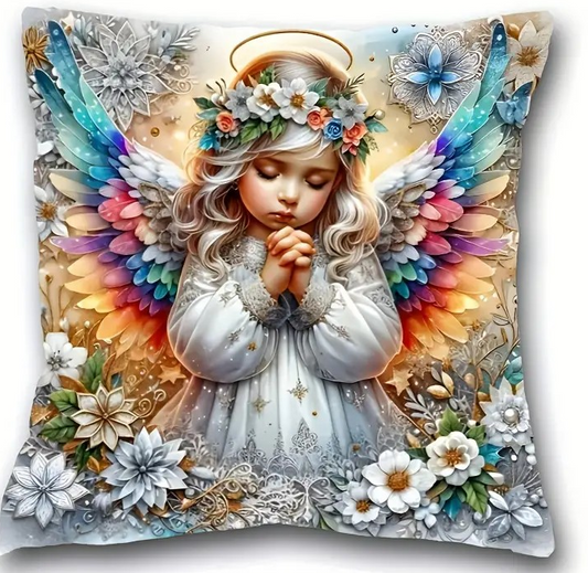 Bohemian Angel Print Cushion (Square)