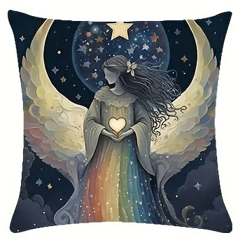 Love Angel with Rainbow Aspects Cushion Cover