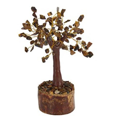 Tiger's Eye Gemstone Wish Tree - 20cm tall