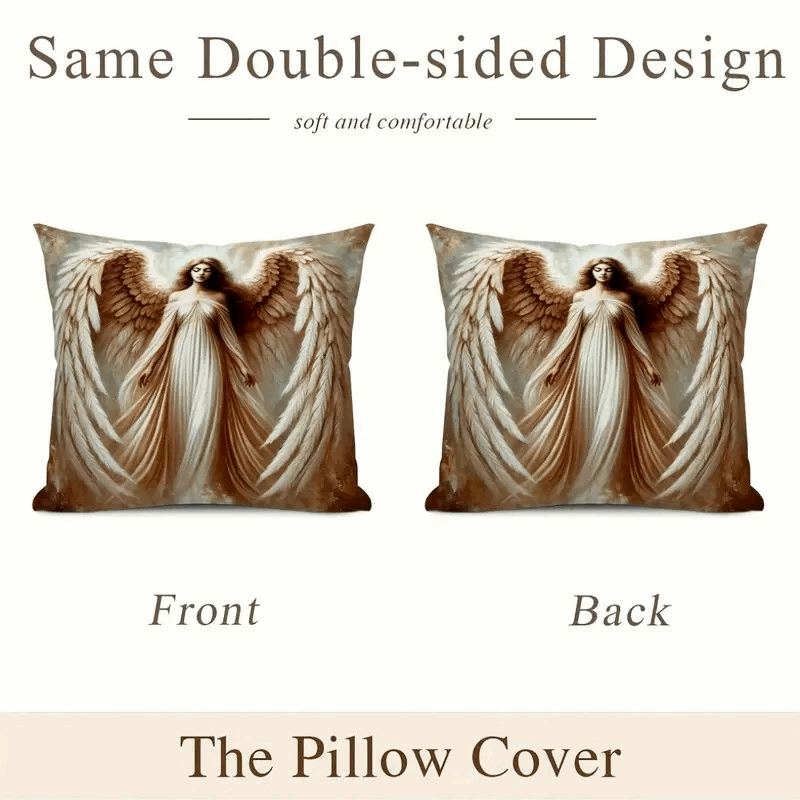 Glam Style Angel Wings Design Cushion Cover