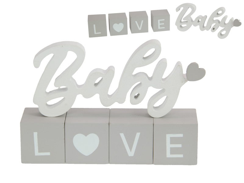 Baby Figurine with LOVE Blocks