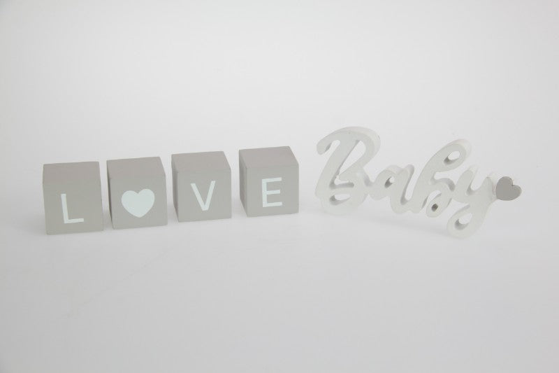 Baby Figurine with LOVE Blocks