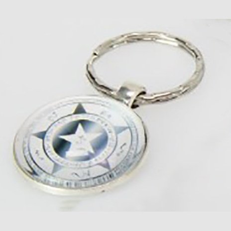 Wiccan Glass Key Chain - Star Design