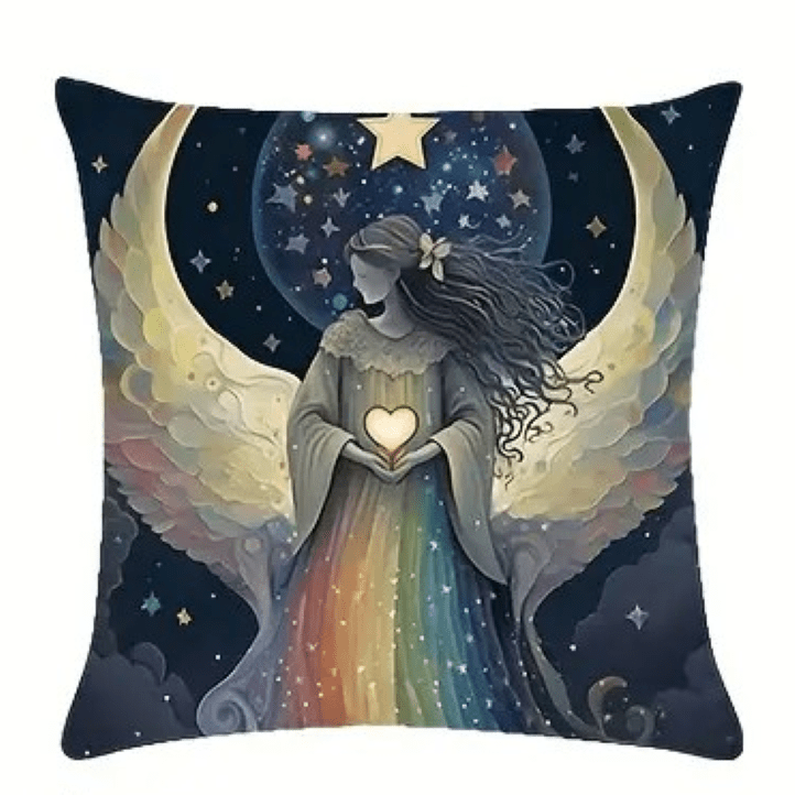 Love Angel with Rainbow Aspects Cushion Cover