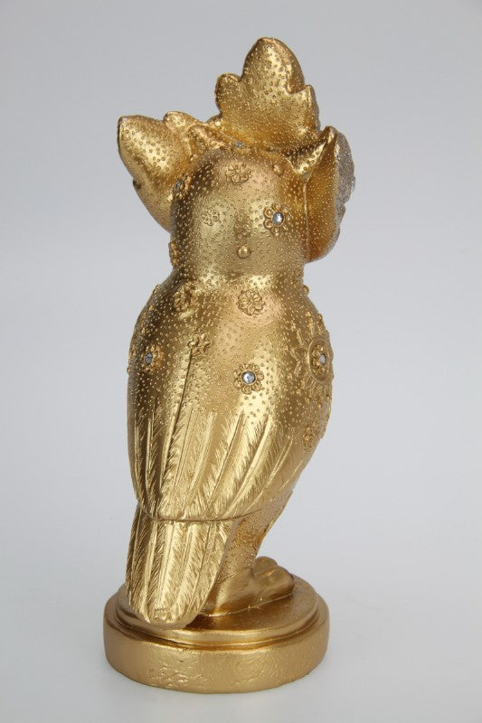 28cm Gold Mystical Jewelled Owl Figurine