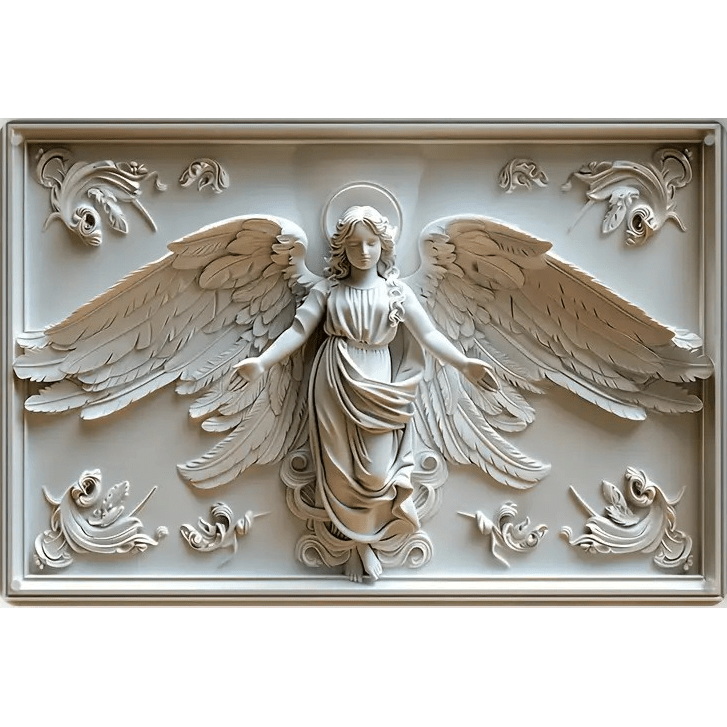 Vintage Aluminium White Angel Wall Plaque