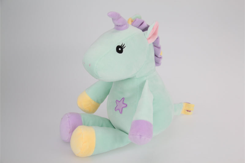 25cm PLUSH Green Unicorn Sitting