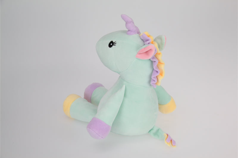 25cm PLUSH Green Unicorn Sitting