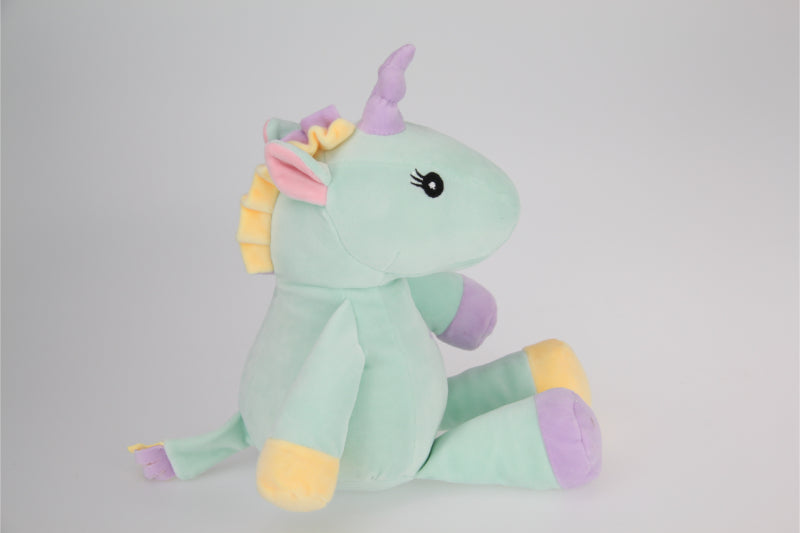 25cm PLUSH Green Unicorn Sitting