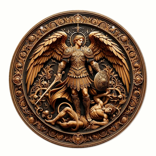 Archangel Michael Angelic Blessing Wooden Sign