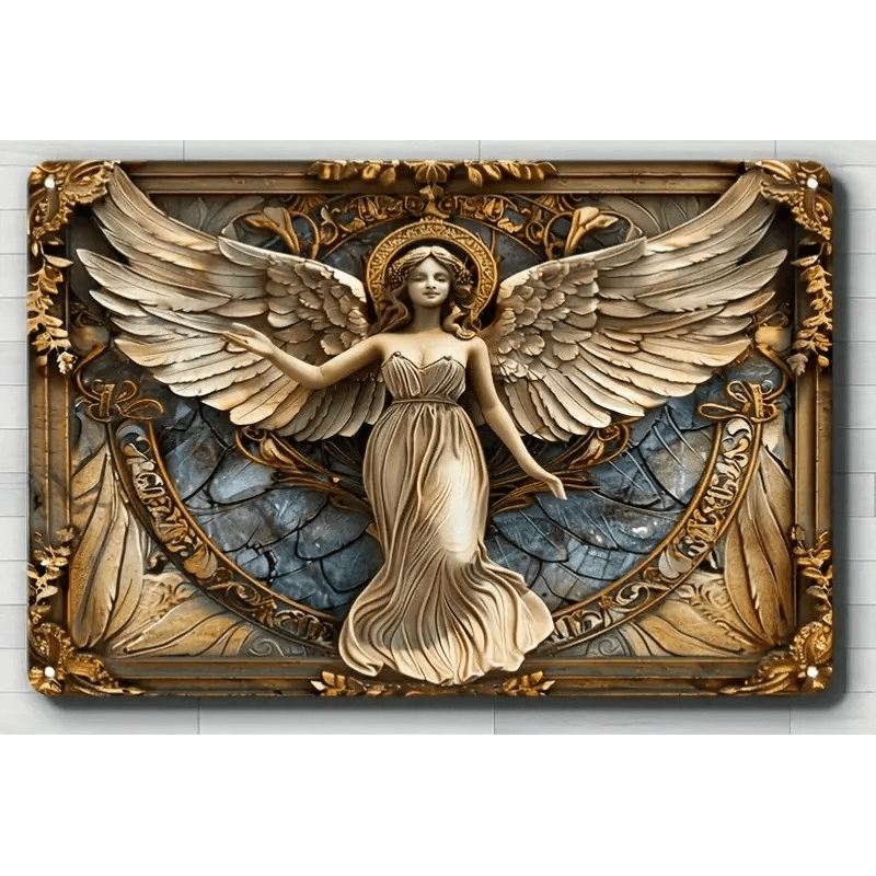 Glam Style Angel Metal Iron Plaque