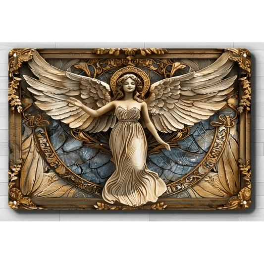 Glam Style Angel Metal Iron Sign Plaque