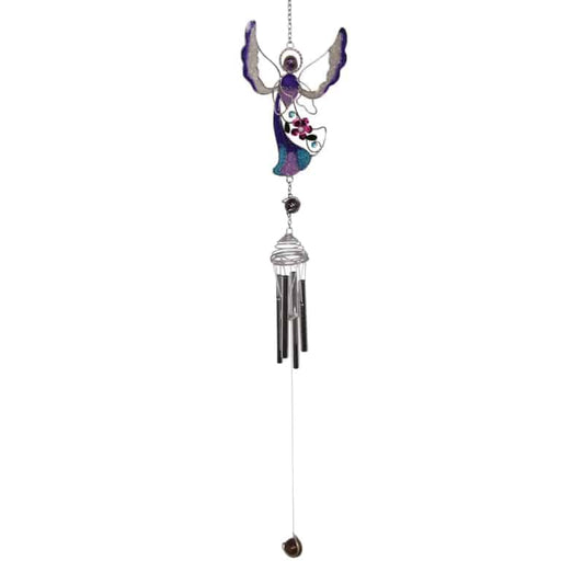 Dancing Angel Windchime - Multicoloured with Purples, Silver and Blues