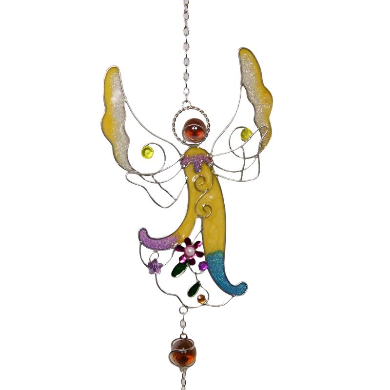 Dancing Angel Windchime - Multicoloured with Yellows, Pinks/Greens