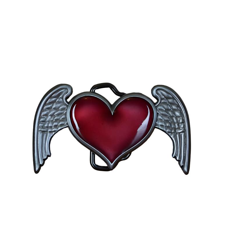 Love Heart with Wings Belt Buckle