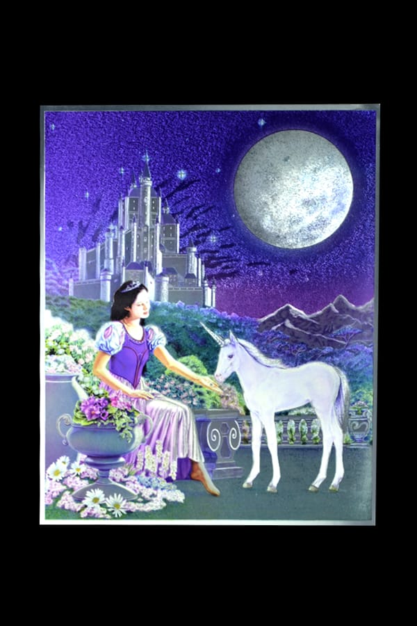 Unicorn Princess Foiled Wall Print with Cardboard Matt Frame