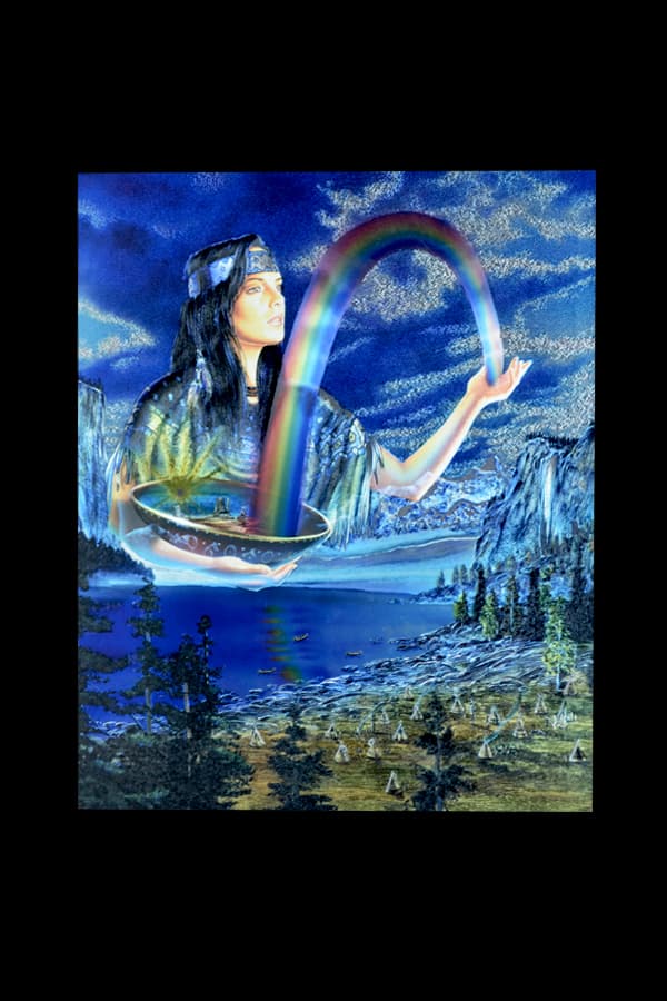 Rainbow Maiden Foiled Wall Print with Cardboard Matt Frame