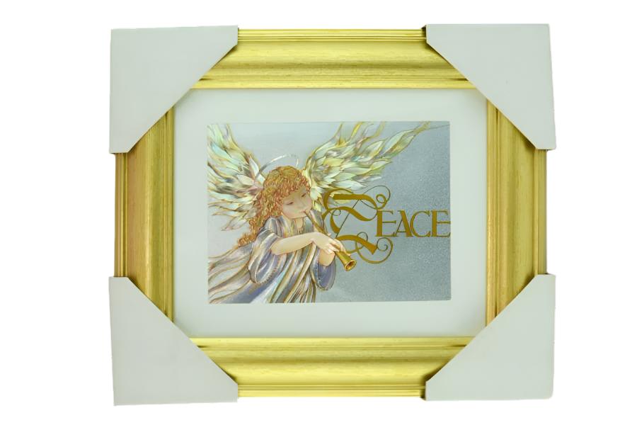 Angel of Peace Gold Framed Foiled Print