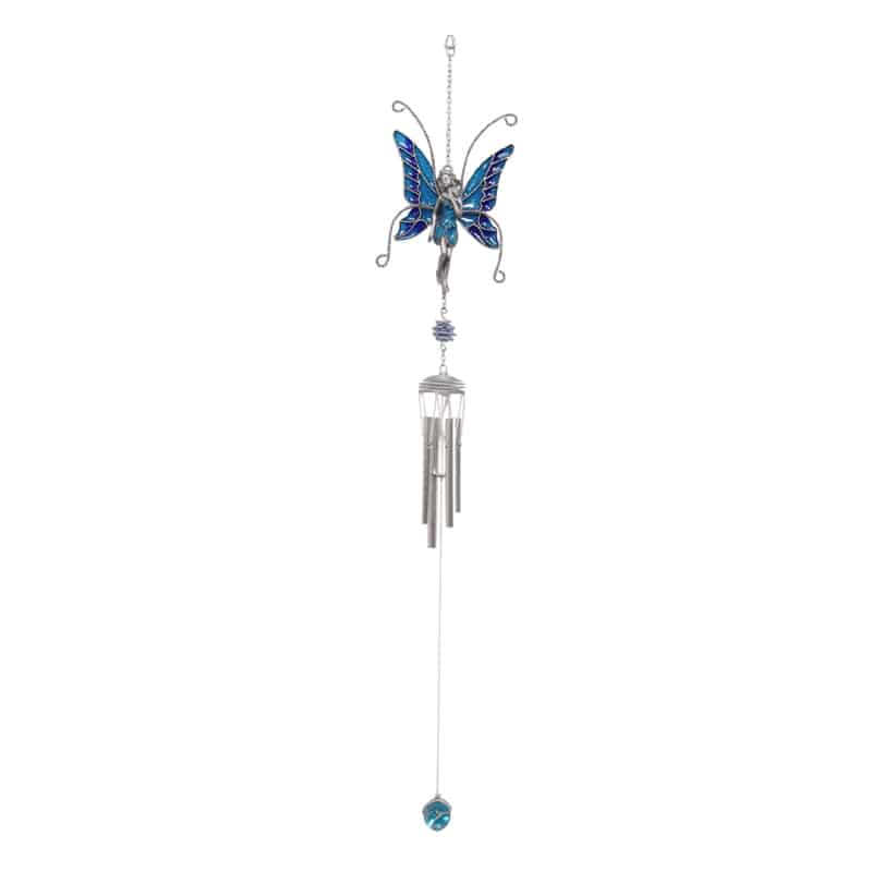 Pewter Fairy Windchime - Blue Fairy embossed with Silver Highlights