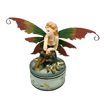 Elfin Fairy Sitting Crosslegged Trinket Box