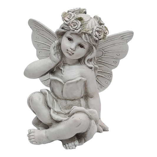 Solar Garden Fairy with Painted Accents 22cm Tall with Solar Lighting