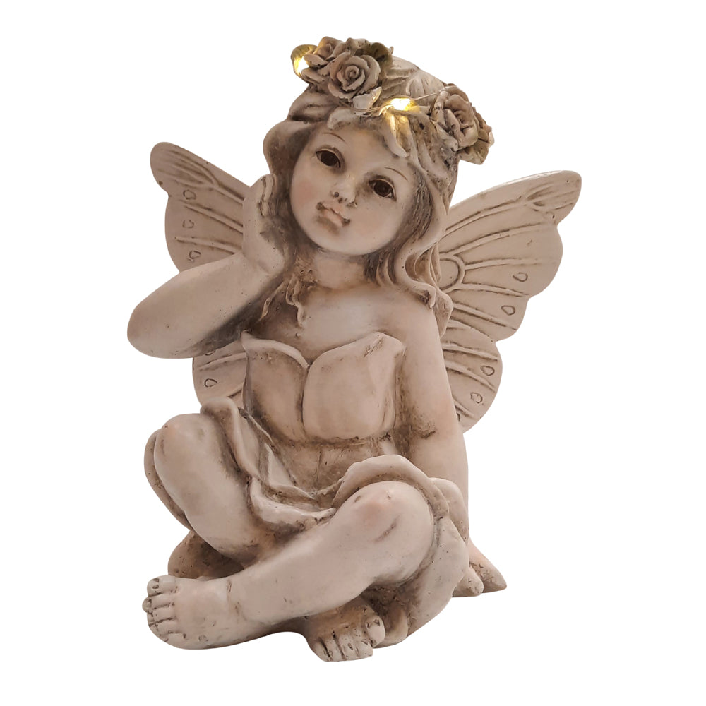 Solar Garden Fairy with Painted Accents 22cm Tall with Solar Lighting